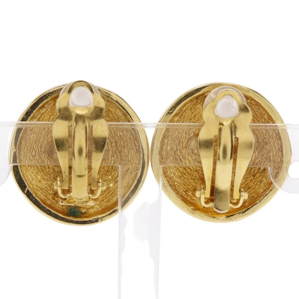 CHANEL Vintage Gold Logo Earrings